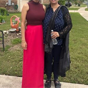 Barbie pink long pencil skirt